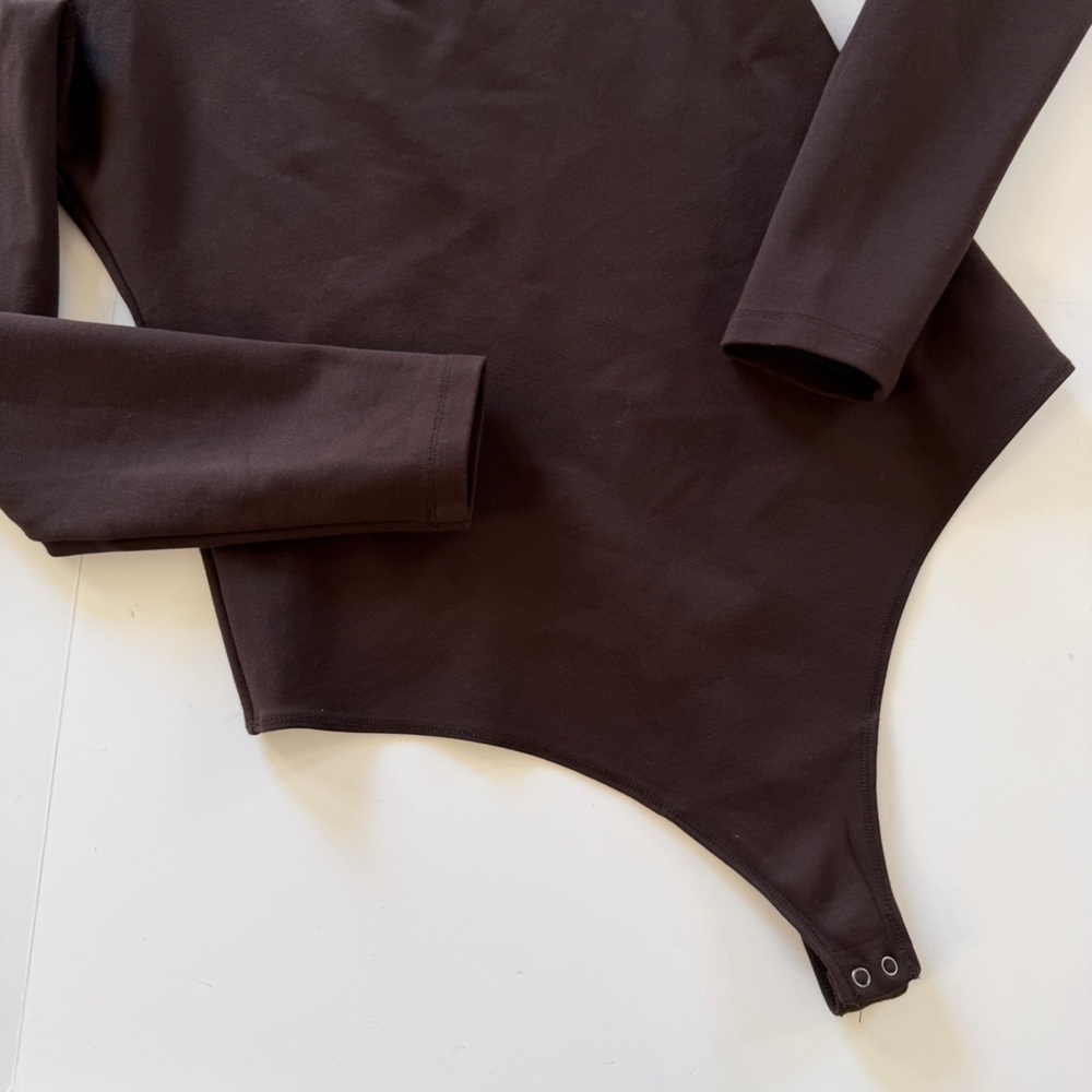 Abercrombie & Fitch Bodysuit Shirt Womens Medium Soft Collection Brown - Picture 4 of 5